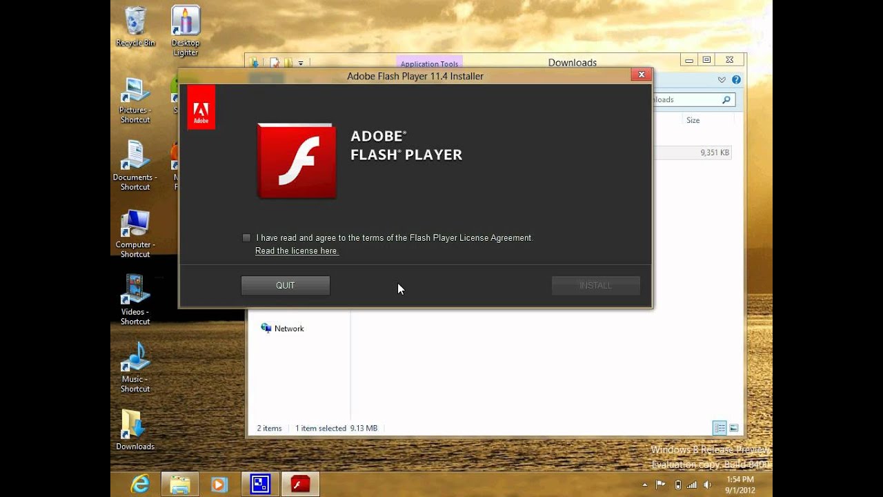 adobe flash player windows 8